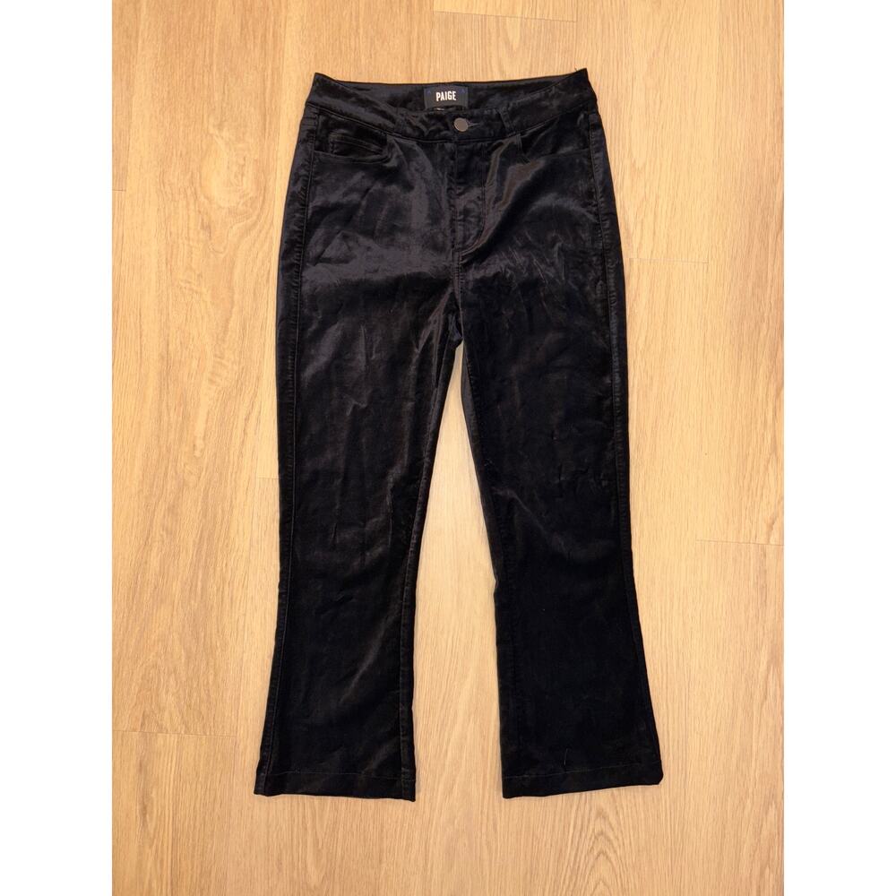 Paige Colette crop flare black velvet women’s size 27